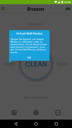 Hinweise zum Virtual Wall Modus